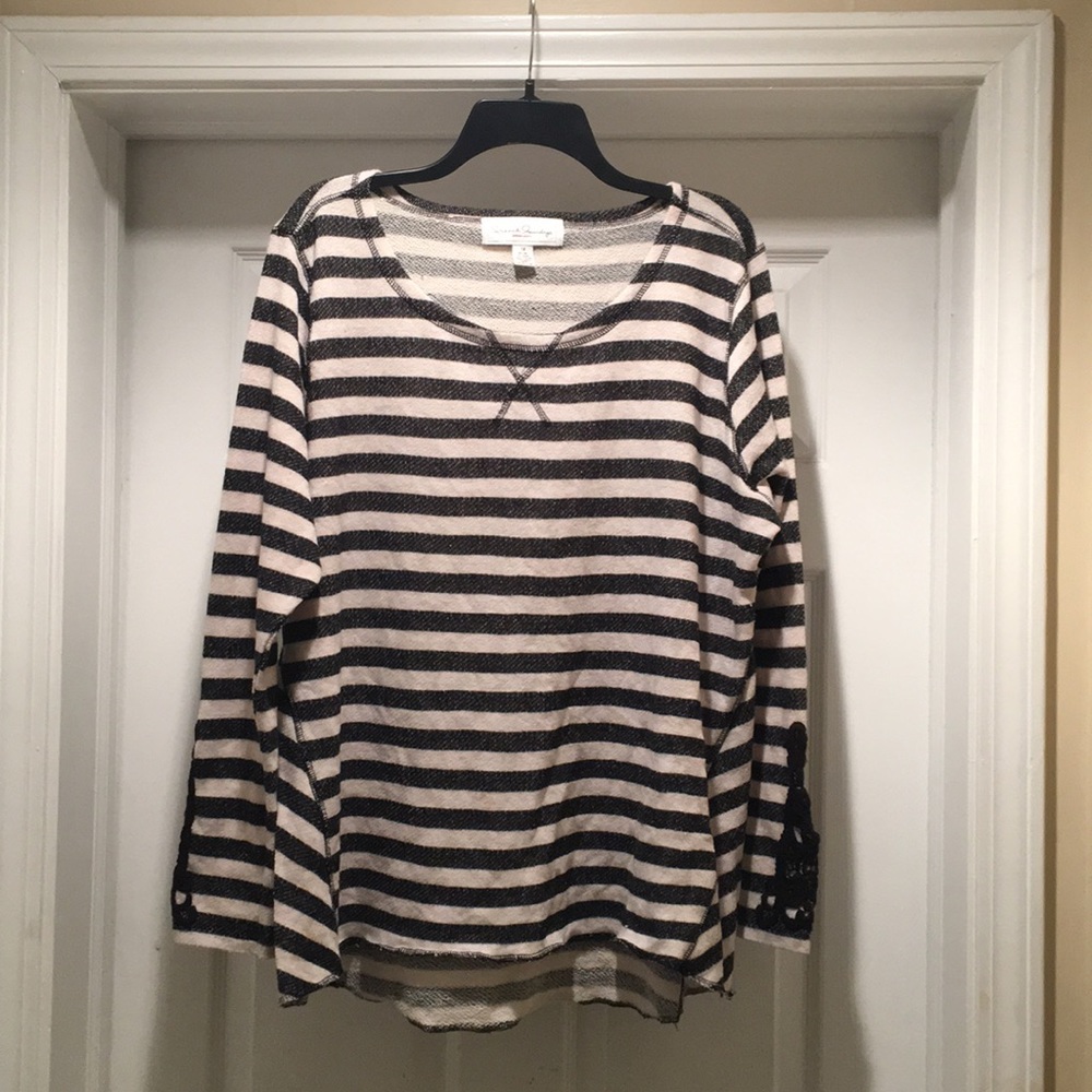 French Laundry Black & White Striped Sweater